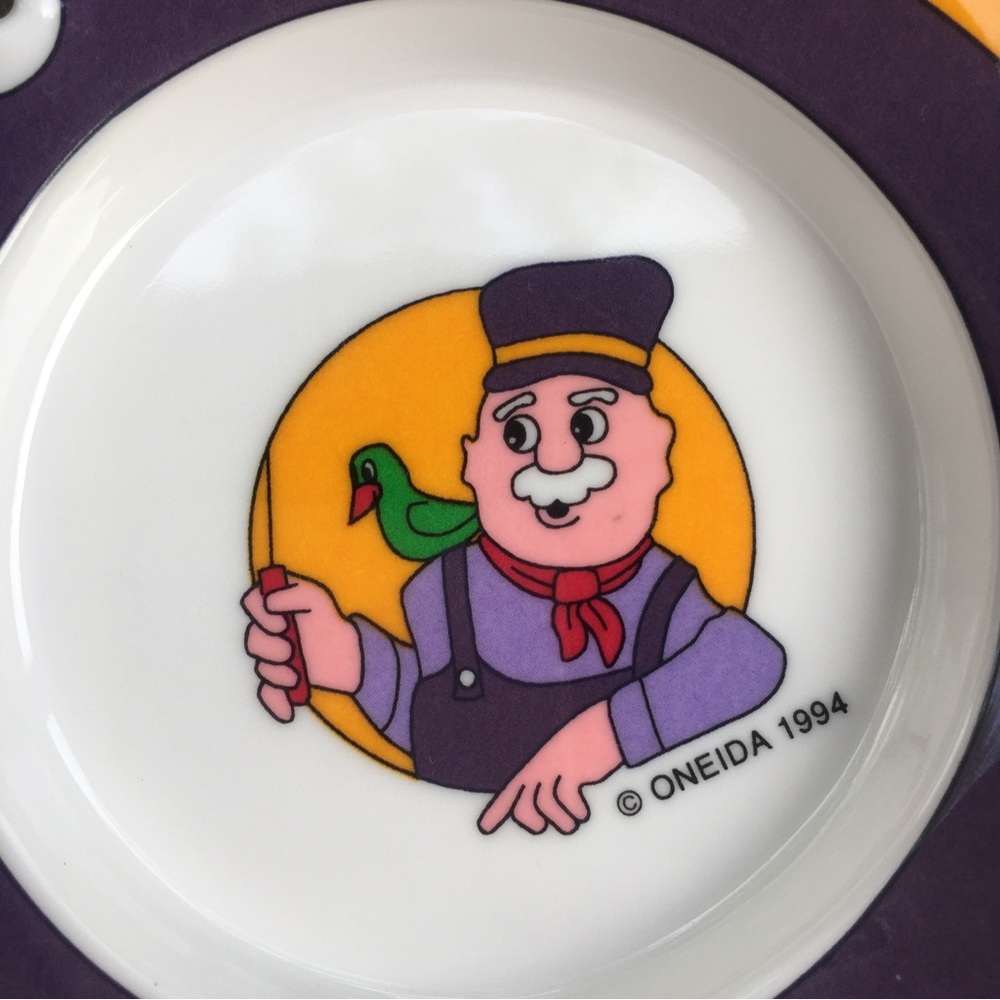 Oneida Melamine Childrens Meal Plate Set of 3 Railroad Choo Choo Train Vtg 1994 - Picture 5 of 8